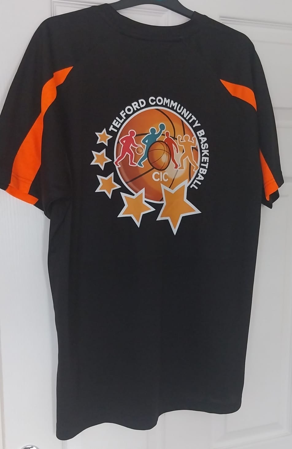 Telford Community Basketball team jersey back